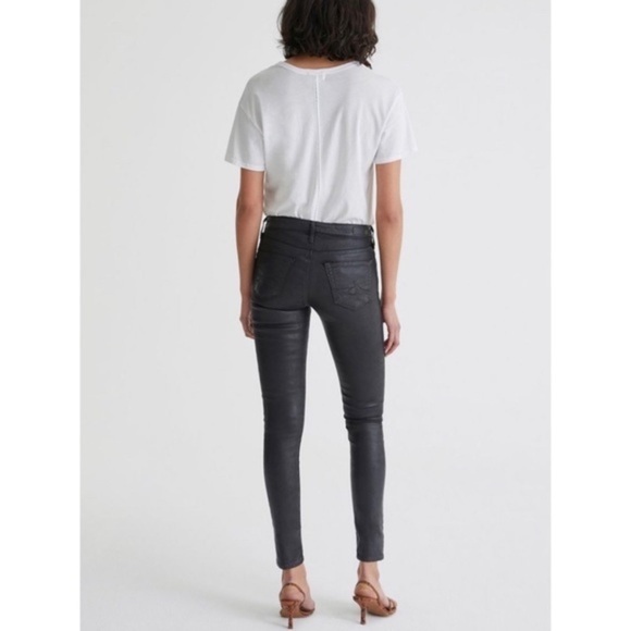 AG The Leatherette Legging Ankle Vintage Leatherette Light Black - Size 25 - Picture 3 of 8